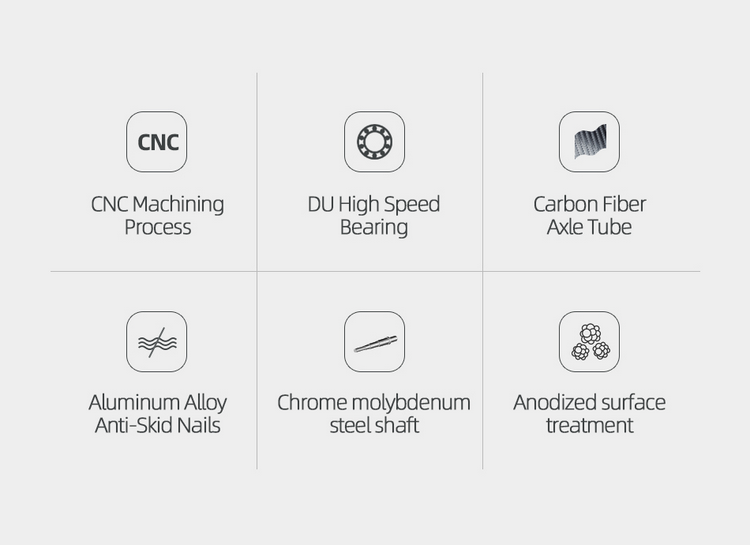 Pedales Bicicleta Promend PD-M58C Ultraligero Eje Carbono MTB BMX - Imagen 3