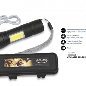 Linterna con Zoom y Barra LED Barbaric