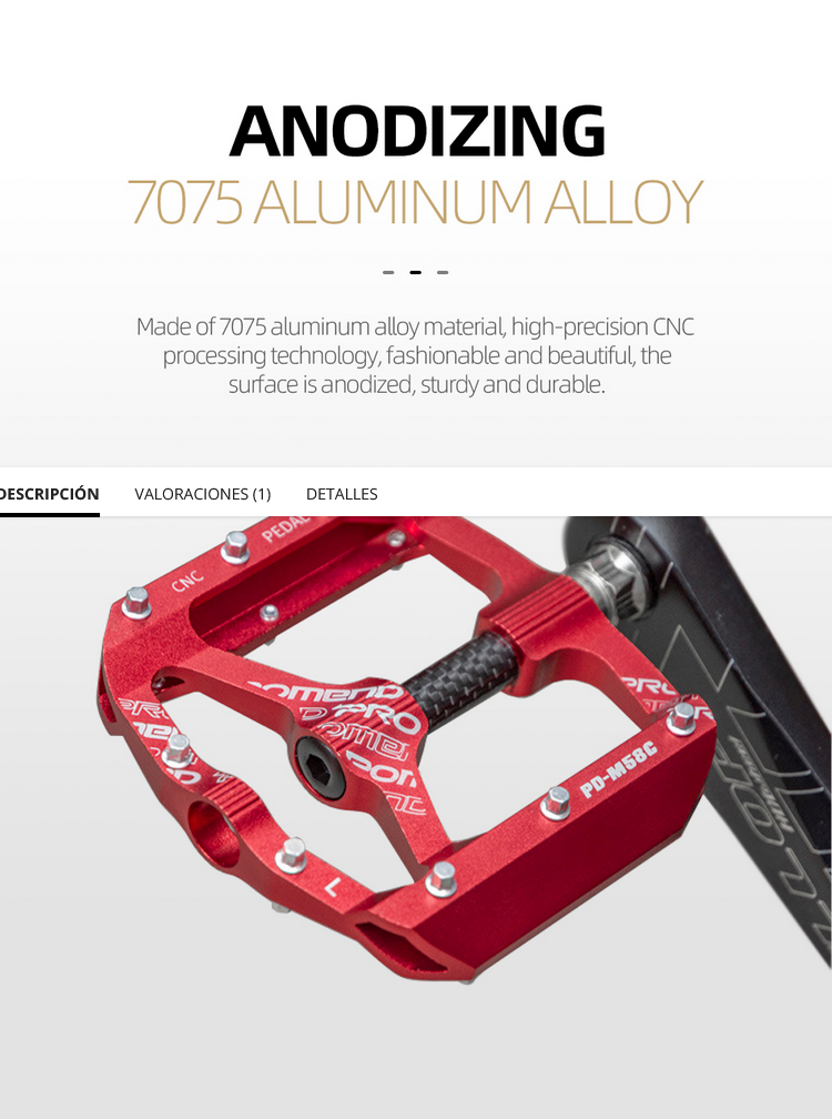Pedales Bicicleta Promend PD-M58C Ultraligero Eje Carbono MTB BMX - Imagen 8