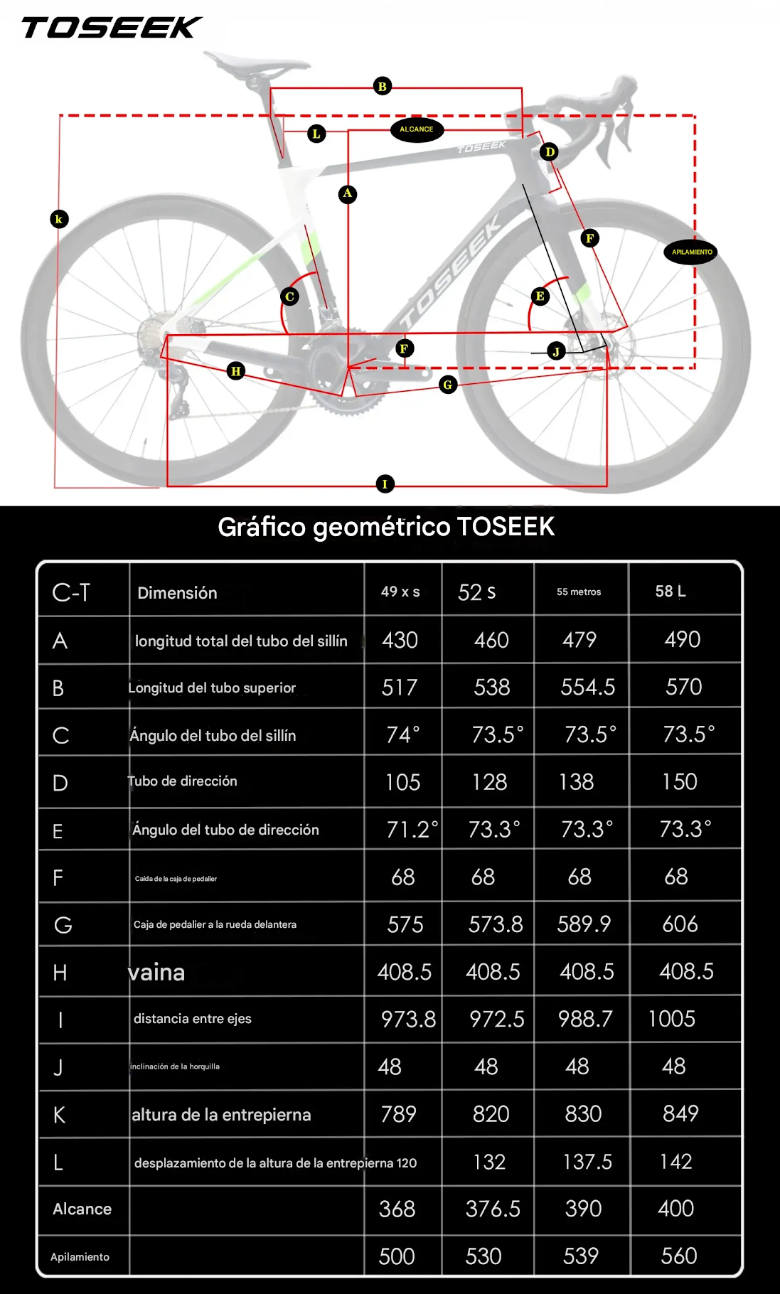Cuadro Toseek QIDIAN 4.0 carbono cableado 100% interno - Imagen 3