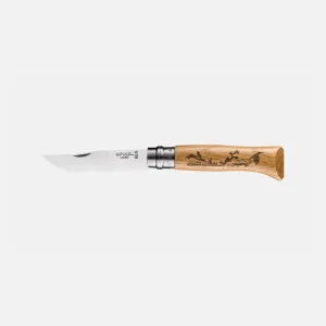 Navaja de Bolsillo Opinel N°08 con Grabado Animalia Liebre