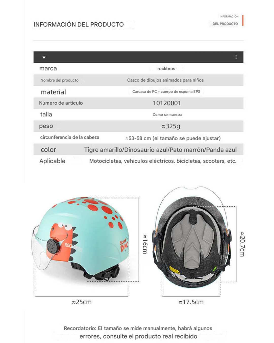 Casco Rockbros niños TS-119 - Imagen 9