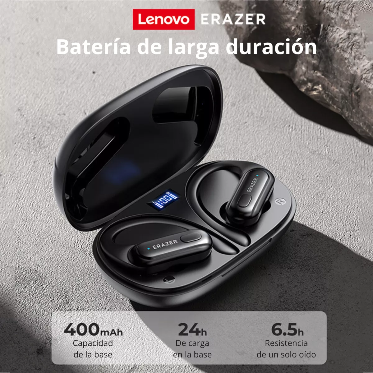 Auriculares Bluetooth Lenovo Erazer Xt60pro Deportivos Anti Caidas Color Negro - Imagen 9