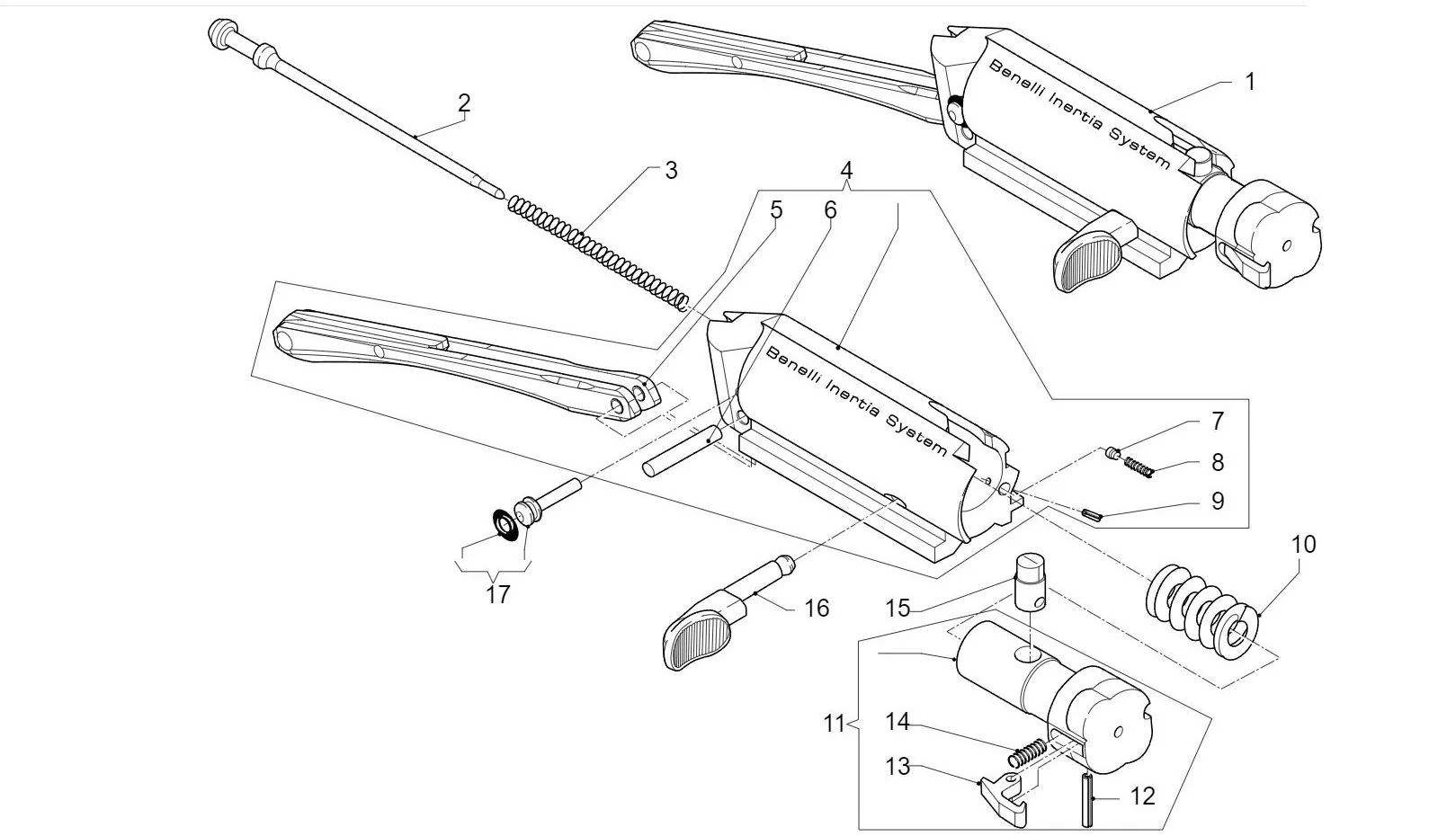 Piezas de Recambio para Escopeta Semiautomatica Benelli Raffaello - Imagen 3