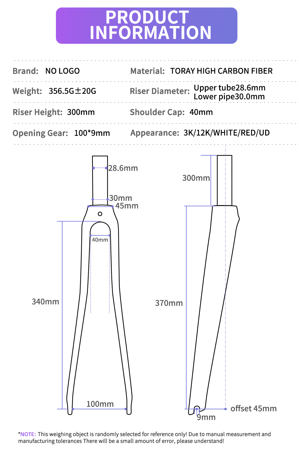 Horquilla Toseek Ruta UD freno VBRAKE de fibra de carbono 700c negro - Imagen 5