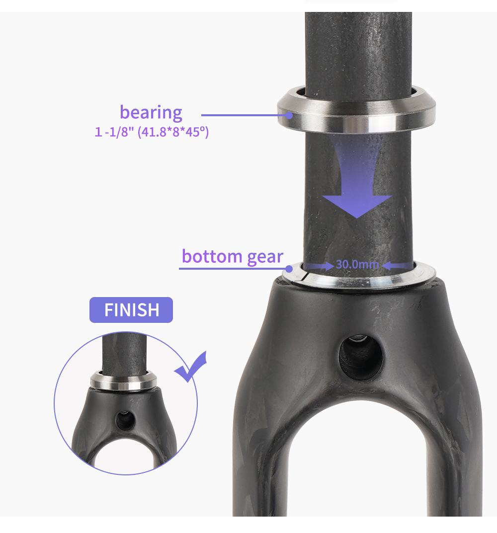 Horquilla Toseek Ruta UD freno VBRAKE de fibra de carbono 700c negro - Imagen 4