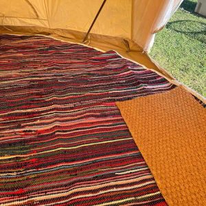 Suelo de alfombra de trapo indio de media luna