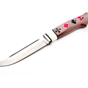 Cuchillo de Caza con Mango 3D Acrílico con Diente de Mamut