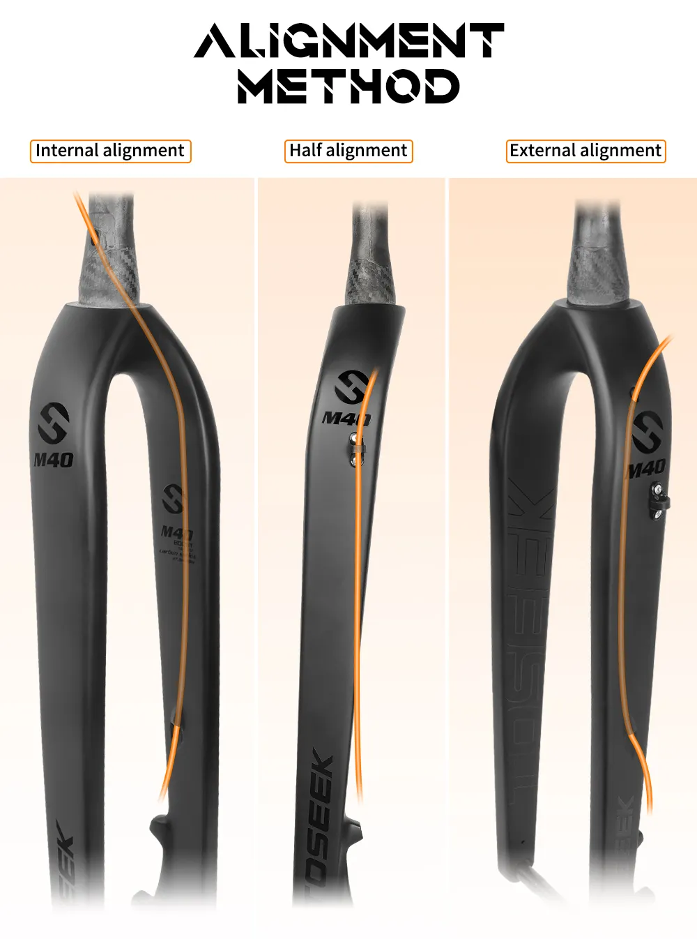 Horquilla Toseek M40 Interna Freno Disco MTB Rígido Fibra De Carbono 28,6mm 29 pulgadas - Imagen 3