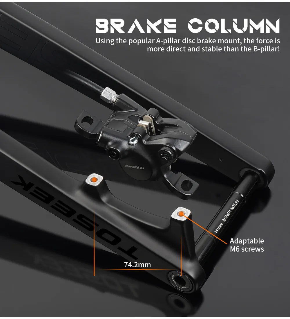 Horquilla Toseek M40 Interna Freno Disco MTB Rígido Fibra De Carbono 28,6mm 29 pulgadas - Imagen 9