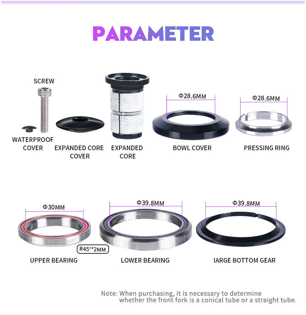 Juego de Dirección Toseek para Horquilla de Carbono 28.6mm - Imagen 3