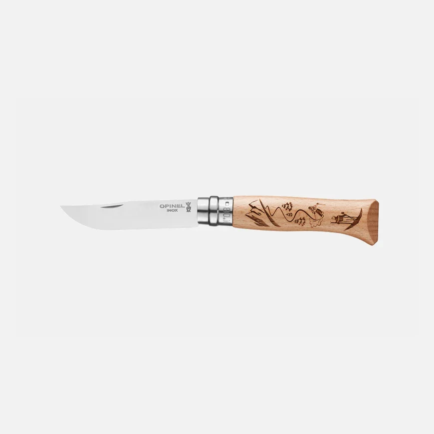 Navaja de Bolsillo Opinel N°08 con Grabado Esquí