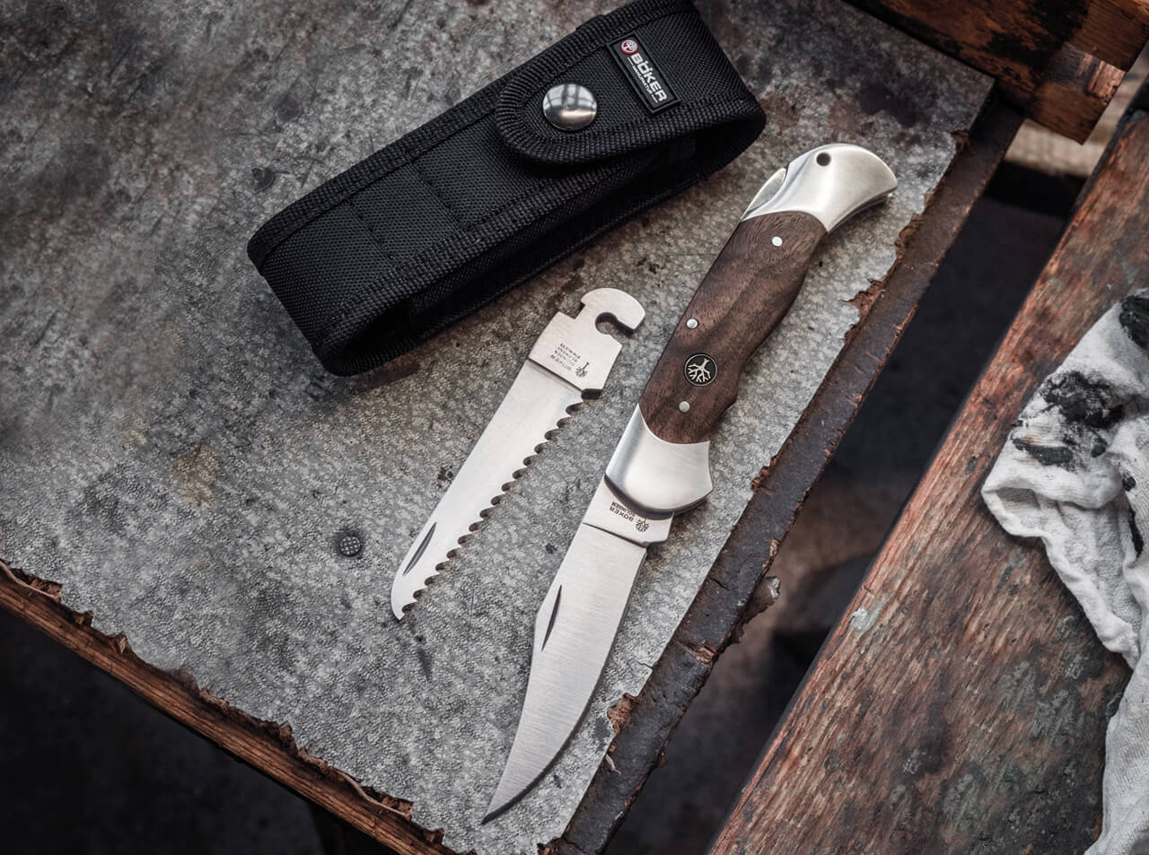 Navaja de Bolsillo Böker Solingen Optima Nogal Set - Imagen 3