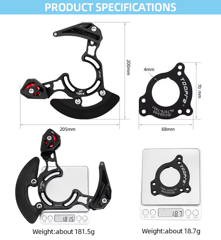 Guía Cadena Estabilizador Monoplato Toopre MTB 32T-38T ISCG03/05 - Imagen 5
