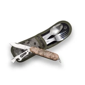 Cubierto JKR para Camping Navaja Multifunción Cuchara y Tenedor