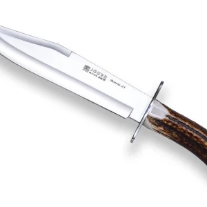 Cuchillo de Caza Joker Bowie 25 con Puño de Corona Asta de Ciervo