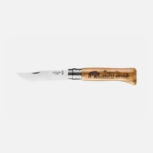 Navaja de Bolsillo Opinel N°08 con Grabado Animalia America Bisonte