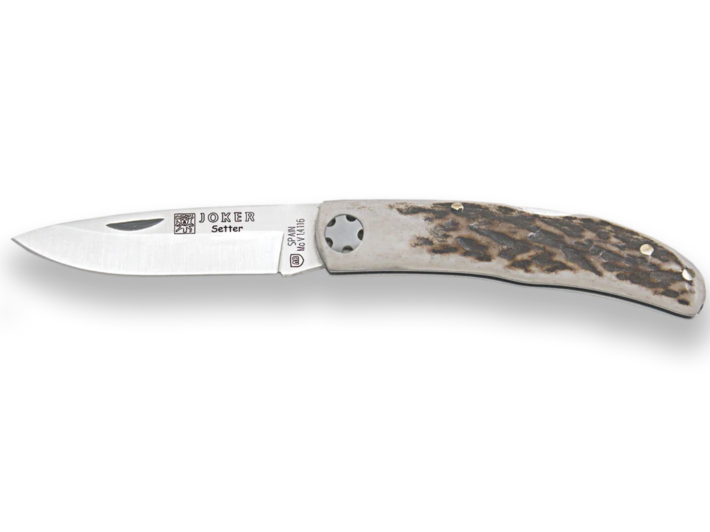 Navaja de Bolsillo Joker Setter con Cachas en Asta de Ciervo