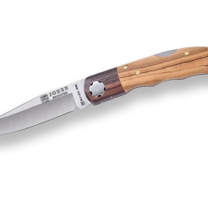 Navaja Deportiva Joker Pointer con Cachas de Olivo y Virola Palisandro