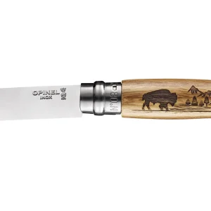 Navaja de Bolsillo Opinel N°08 con Grabado Wild Life Bison